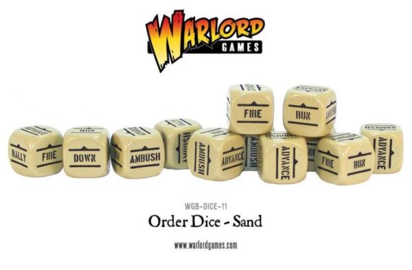 Warlord Games Bolt Action  Bolt Action Extras Bolt Action Orders Dice - Sand (12) - WGB-DICE-11 - 5060200846957