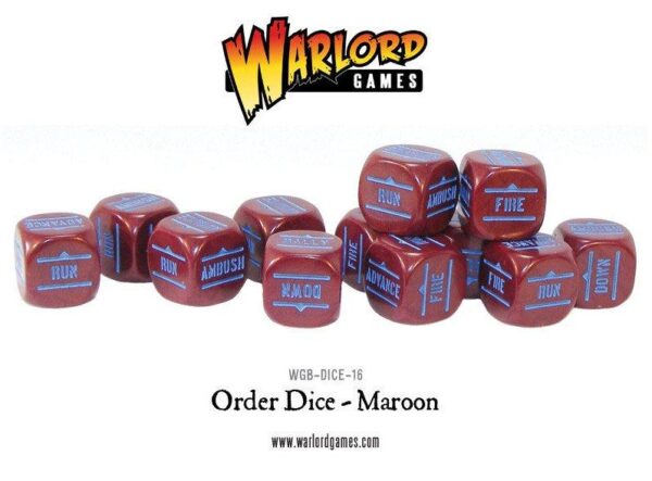Warlord Games Bolt Action  Bolt Action Extras Bolt Action Orders Dice - Maroon (12) - WGB-DICE-16 - 5060200847008