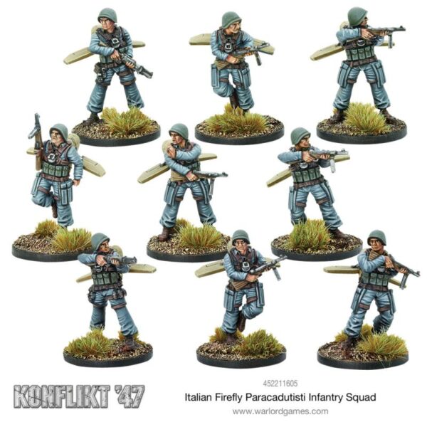 Warlord Games Konflikt '47   Italian Firefly Paracadutisti Infantry Squad - 452211605 - 5060572502178