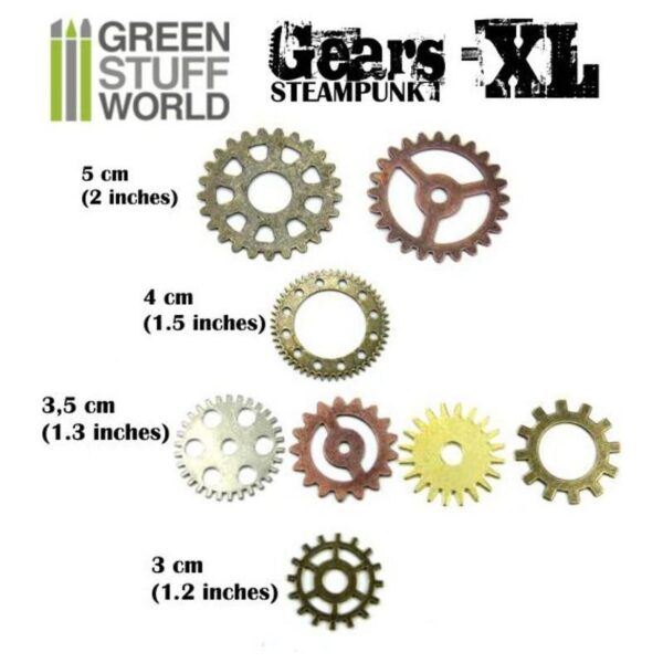 Green Stuff World    SteamPunk GEARS and COGS Beads 85gr XL size - 8436554366002ES - 8436554366002