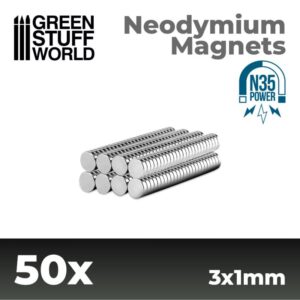 Green Stuff World    Neodymium Magnets 3x1mm - 50 units (N35) - 8436554365517ES - 8436554365517