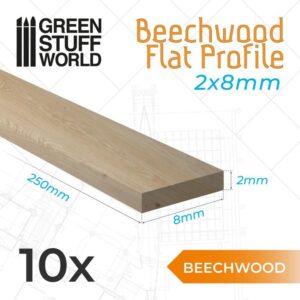 Green Stuff World    Beechwood flat profile - 8x250mm - 8435646503936ES - 8435646503936