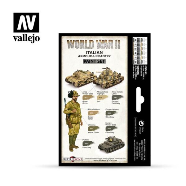 Vallejo    AV Vallejo Model Color Set - WWII Italian Armour&Infantry - VAL70209 - 8429551702096