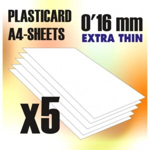 Green Stuff World    ABS Plasticard A4 - 0,16mm x5 sheets - 8436554368129ES - 8436554368129