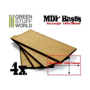 Green Stuff World    MDF Bases - Rectangle 100x50mm - 8436554366385ES - 8436554366385