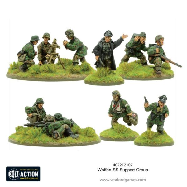 Warlord Games Bolt Action   Waffen-SS Support Group (HQ, Mortar & MMG) - 402212107 - 5060572503564
