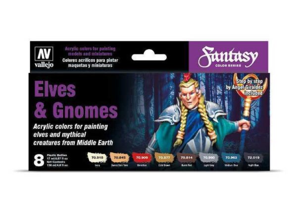 Vallejo    AV Vallejo Model Color Set - Elves and Gnomes (x8) - VAL70242 -