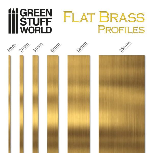 Green Stuff World    Flat Brass Profile 0.2 x 12mm - 8435646506340ES - 8435646506340