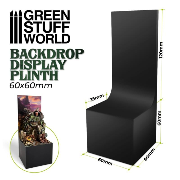 Green Stuff World    Backdrop Display Plinth 6x6x6cm Black - 8435646508337ES - 8435646508337