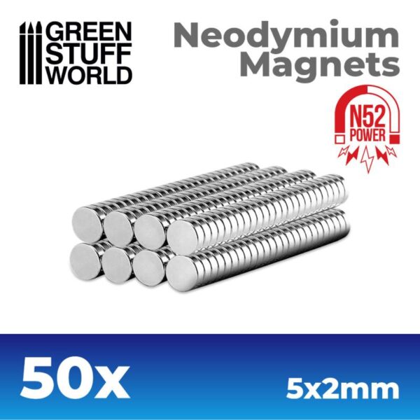 Green Stuff World    Neodymium Magnets 5x2mm - 50 units (N52) - 8436554367603ES - 8436554367603