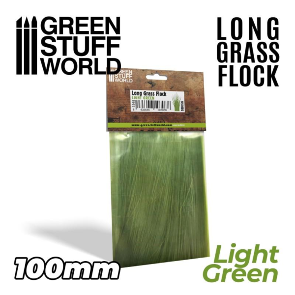 Green Stuff World    Long Grass Flock 100mm - Light Green - 8435646507088ES - 8435646507088