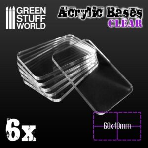Green Stuff World    Acrylic Bases - Square 60x40mm CLEAR - 8436574503975ES - 8436574503975