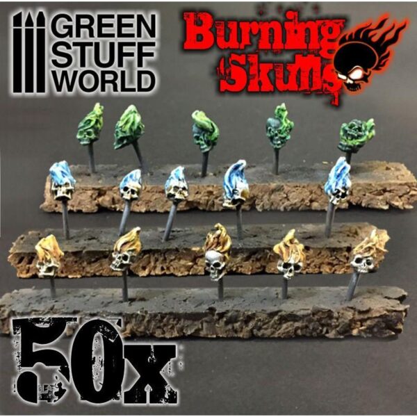 Green Stuff World    50x Resin Burning Skulls - 8436554364985ES - 8436554364985