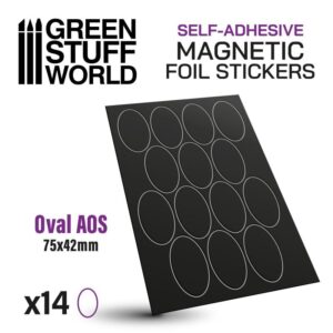 Green Stuff World    Oval Magnetic Sheet SELF-ADHESIVE - 75x42mm - 8435646503547ES - 8435646503547