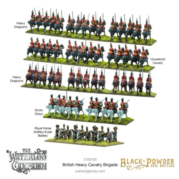 Warlord Games Black Powder Epic Battles   Black Powder Epic Battles: Waterloo - British Heavy Cavalry Brigade - 312001003 - 5060572509900