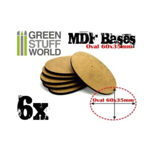 Green Stuff World    MDF Bases - AOS Oval 60x35mm - 8436554366965ES - 8436554366965