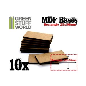 Green Stuff World    MDF Bases - Rectangle 25x50mm - 8436554366408ES - 8436554366408
