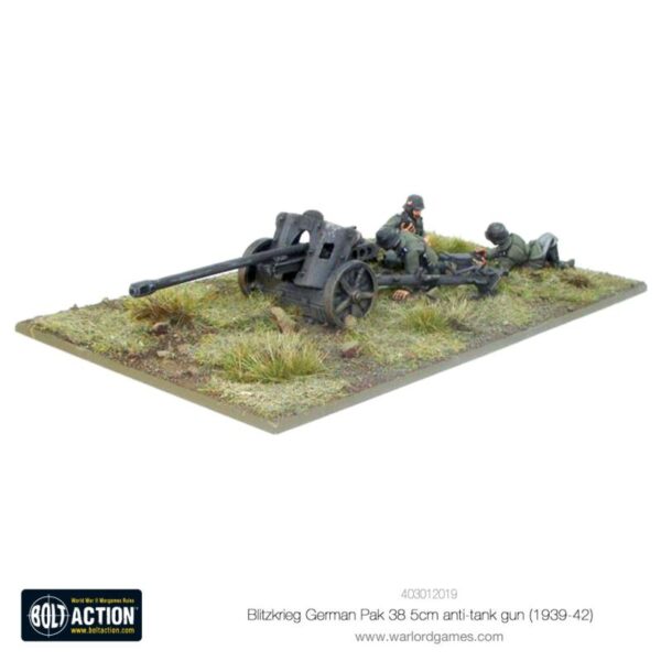 Warlord Games Bolt Action   Blitzkrieg German Pak 38 5cm Anti-Tank Gun (1941-42) - 403012019 - 5060572501768