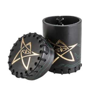 Q-Workshop    Call of Cthulhu Black & green-golden Leather Dice Cup - CCTH104 - 5907699492947