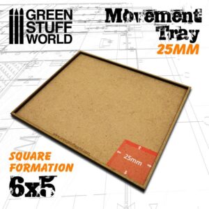 Green Stuff World    MDF Movement Trays 25mm 6x5 - 8436574502947ES - 8436574502947