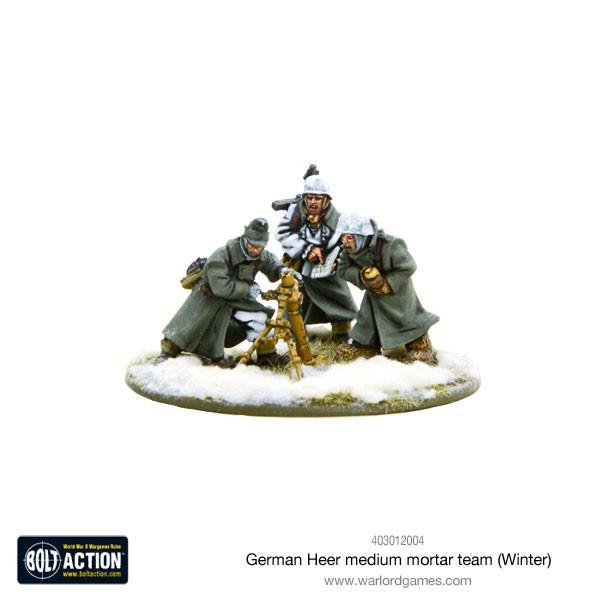 Warlord Games Bolt Action   German Heer Medium Mortar team (Winter) - 403012004 - 5060393705482