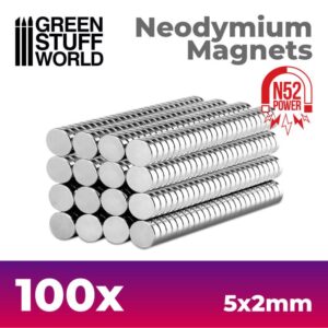 Green Stuff World    Neodymium Magnets 5x2mm - 100 units (N52) - 8436554367641ES - 8436554367641