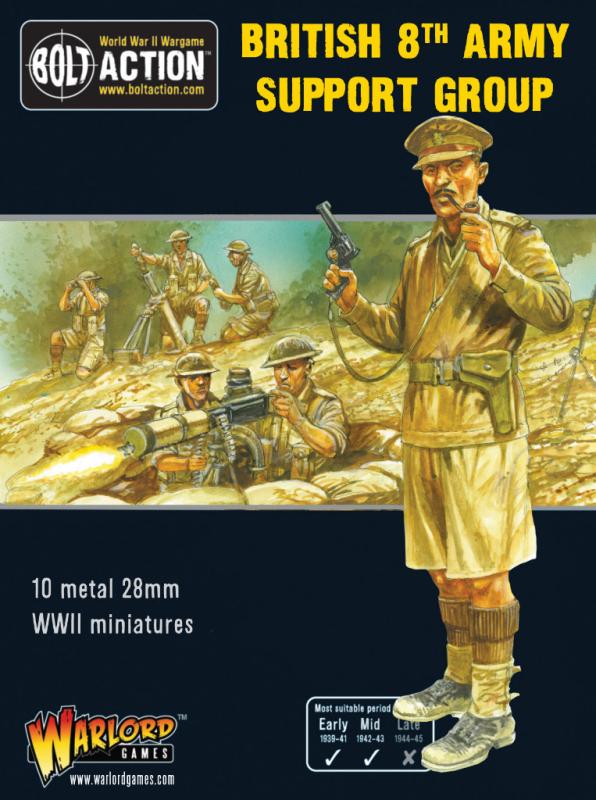 Warlord Games Bolt Action   8th Army Support Group (HQ, Mortar & MMG) - 402211009 - 5060572502291