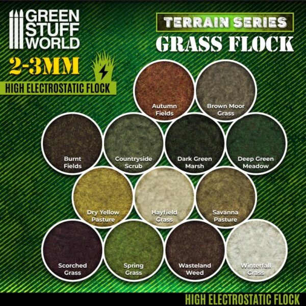 Green Stuff World    Static Grass Flock 2-3mm - DARK GREEN MARSH - 200 ml - 8435646506463ES - 8435646506463