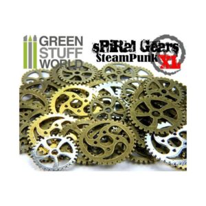Green Stuff World    SteamPunk SPIRAL GEARS & COGS Beads 85gr XL size - 8436554366521ES - 8436554366521