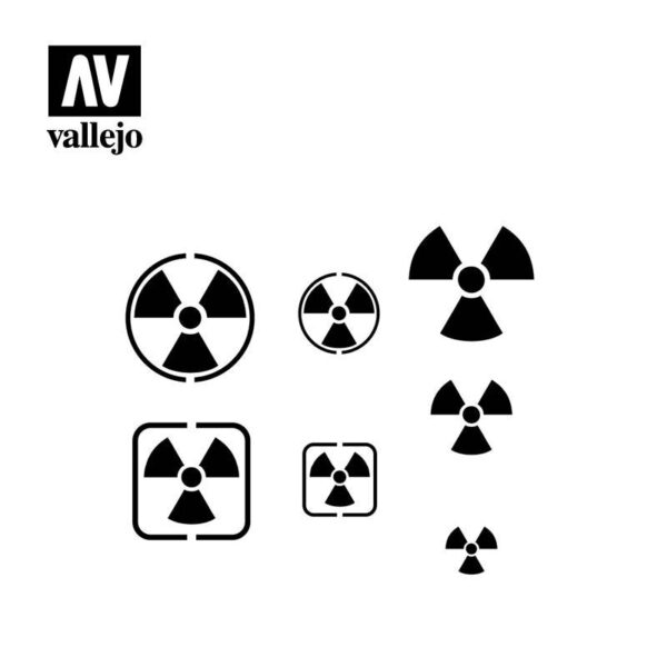 Vallejo    AV Vallejo Stencils - Radioactivity Signs - VALST-SF005 - 8429551986601