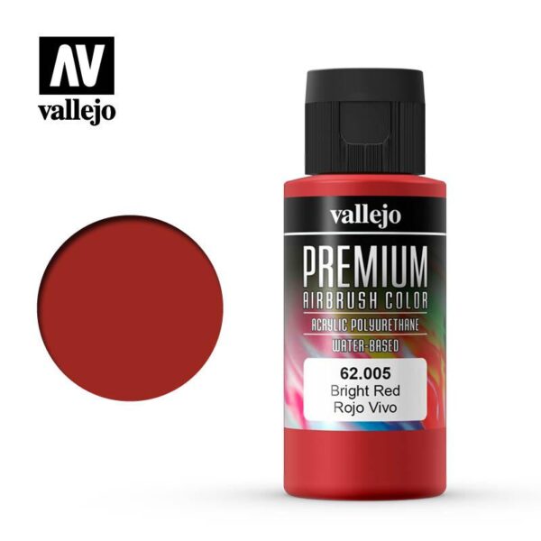 Vallejo    Premium Color 60ml: Bright Red - VAL62005 - 8429551620055