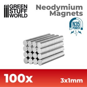 Green Stuff World    Neodymium Magnets 3x1mm - 100 units (N35) - 8436554365609ES - 8436554365609