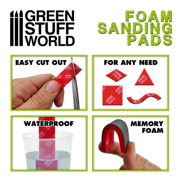 Green Stuff World    Foam Sanding Pads 180 grit - 8435646502687ES - 8435646502687