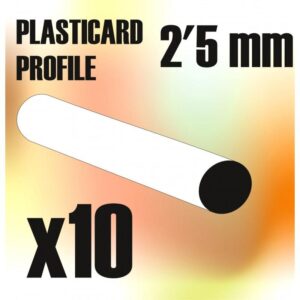 Green Stuff World    ABS Plasticard - Profile ROD 2,5mm - 8436554367771ES - 8436554367771