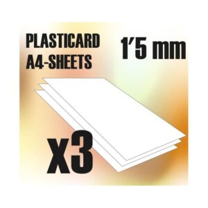 Green Stuff World    ABS Plasticard A4 - 1'5 mm x3 sheets - 8436554366064ES - 8436554366064