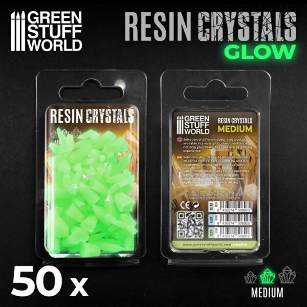 Green Stuff World    GREEN GLOW Resin Crystals - Medium - 8436574508918ES - 8436574508918