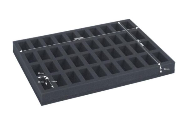 Safe and Sound    Combi box with 68mm deep raster foam tray and  for 80 minis on 25mm bases - SAFE-C-R682X40M - 5907222526279