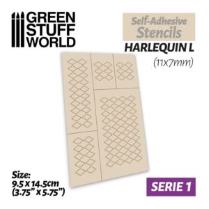 Green Stuff World    Self-adhesive stencils - Harlequin L - 11x7mm - 8436554369485ES - 8436554369485