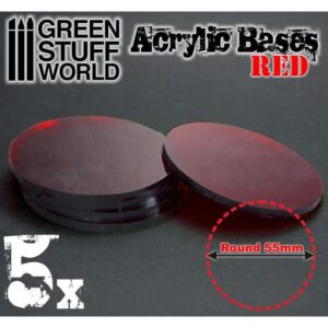 Green Stuff World    Acrylic Bases - Round 55 mm CLEAR RED - 8436554368006ES - 8436554368006