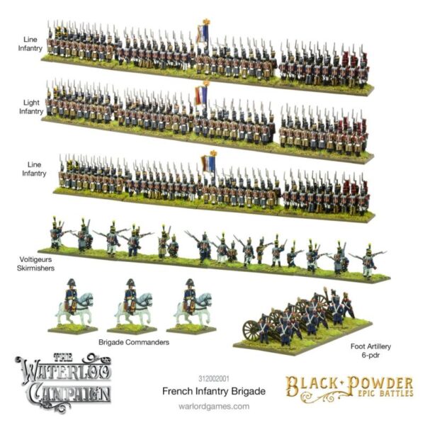 Warlord Games Black Powder Epic Battles   Black Powder Epic Battles: Waterloo - French Infantry Brigade - 312002001 - 5060572509917