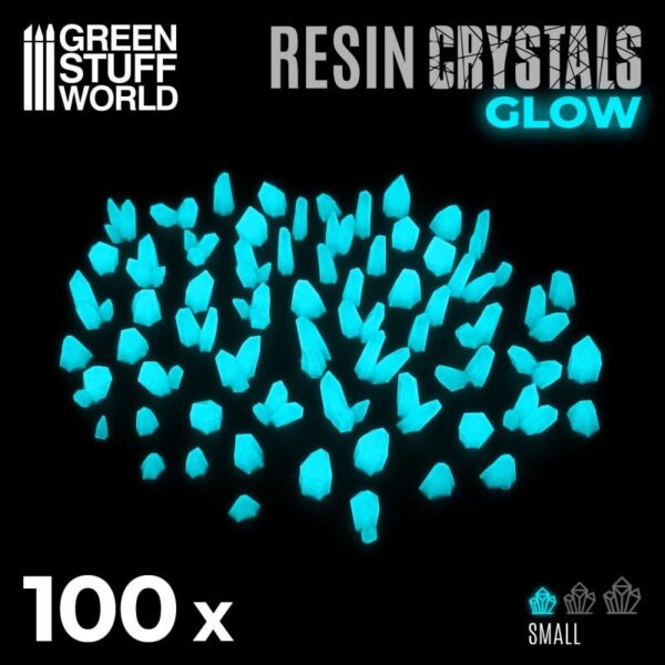 Green Stuff World    AQUA TURQUOISE GLOW Resin Crystals - Small - 8436574508857ES - 8436574508857
