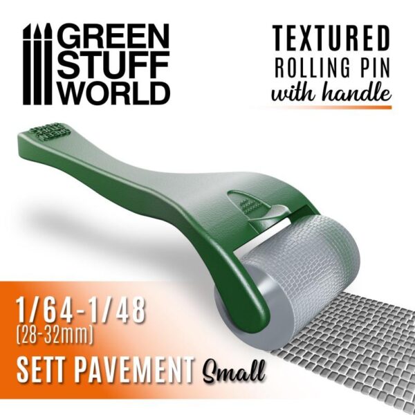 Green Stuff World    Rolling pin with Handle - Sett Pavement Small - 8436574509946ES - 8436574509946