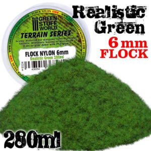 Green Stuff World    Static Grass Flock XL - 6 mm - Realistic Green - 280 ml - 8436554368235ES - 8436554368235