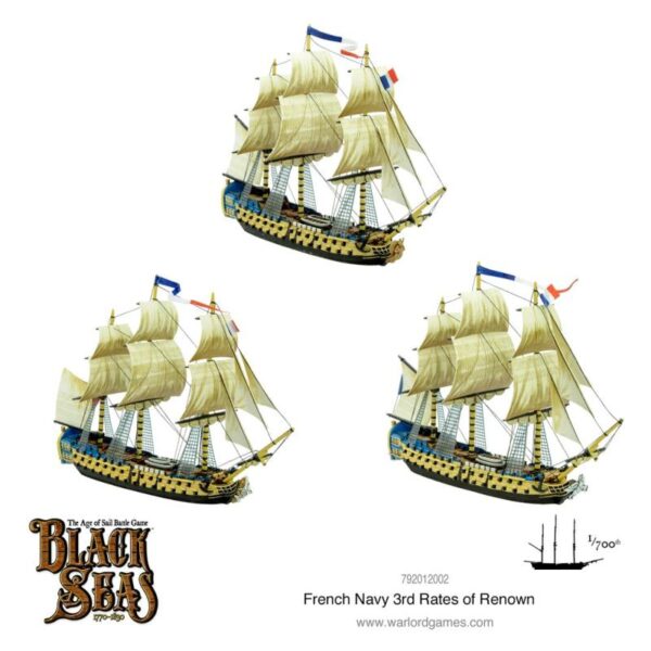 Warlord Games Black Seas   Black Seas: French Navy 3rd Rates of Renown - 792012002 - 5060572505810