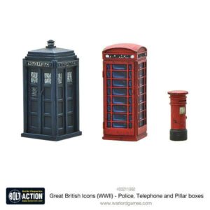 Warlord Games Bolt Action   Great British Icons (WWII) - Police, Telephone and Pillar boxes - 403211002 - 5060393706830