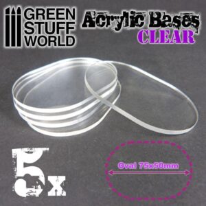 Green Stuff World    Acrylic Bases - Oval Pill 75x50mm CLEAR - 8436554368310ES - 8436554368310