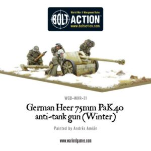 Warlord Games Bolt Action   German Heer 75mm Pak 40 Anti Tank Gun (Winter) - WGB-WHR-31 - 5060393702986