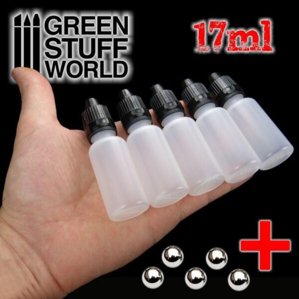 Green Stuff World    Spare Paint Pots for mixes with Mixing Balls (17ml) - 8436554367733ES - 8436554367733