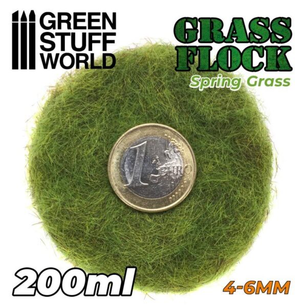 Green Stuff World    Static Grass Flock 4-6mm - SPRING GRASS - 200 ml - 8435646506579ES - 8435646506579