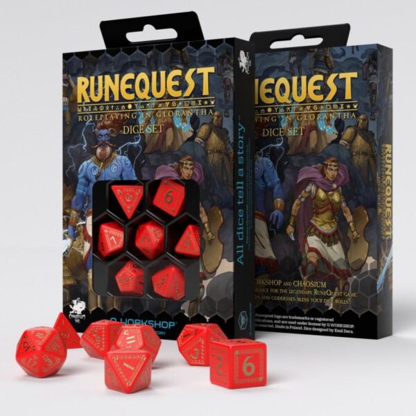 Q-Workshop    RuneQuest Red & gold Dice Set (7) - SRQU53 - 5907699494729